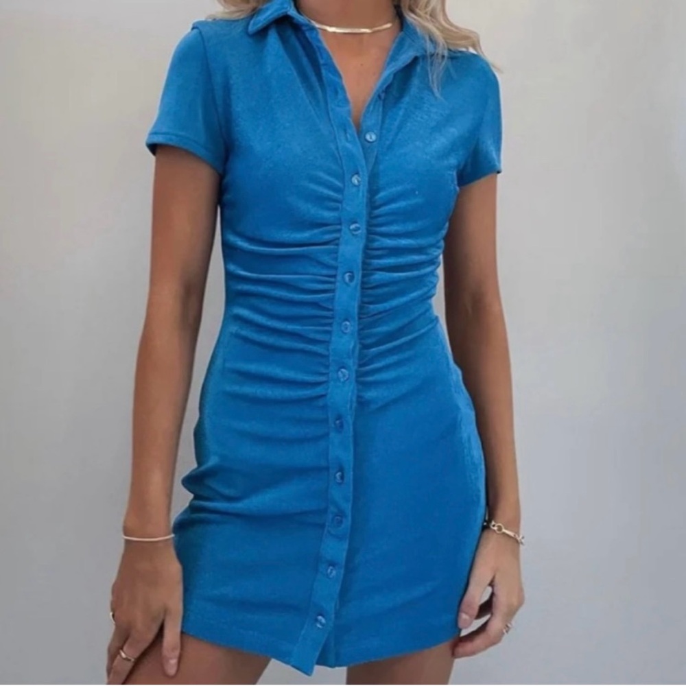 With Jean Blue Button-Down Shirt